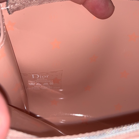 DIOR pink logo makeup toiletry clutch case mini bag w D charm - Picture 5 of 6